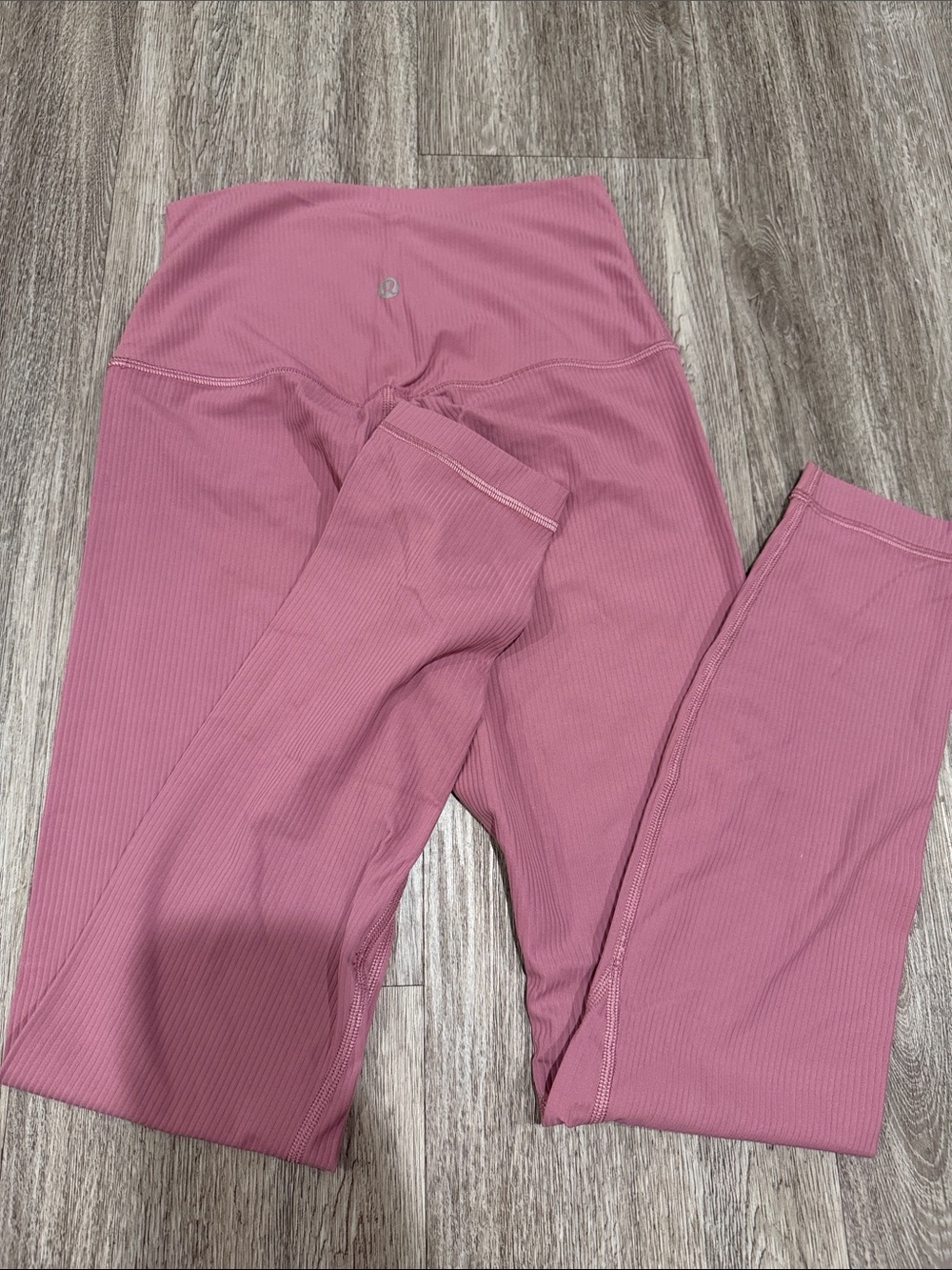 lululemon athletica Ribbed Rose Pink High-Waist Leggings